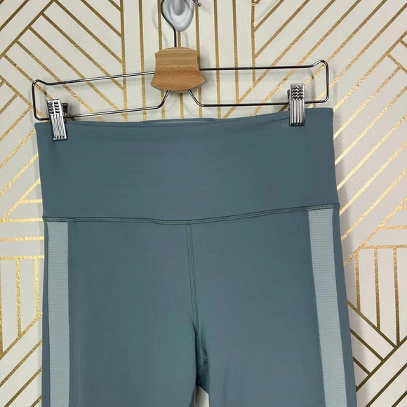 Athleta Elation Rib Trim 7/8‎ Tight Gray Seafoam Green Size Medium Tall - Picture 2 of 12